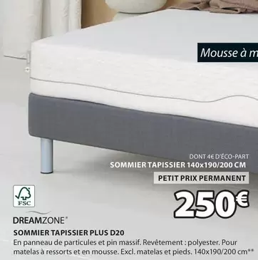 dreamzone - sommier tapissier plus d20