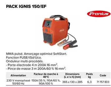 Franil - Pack Ignis 150/ef offre sur Prolians