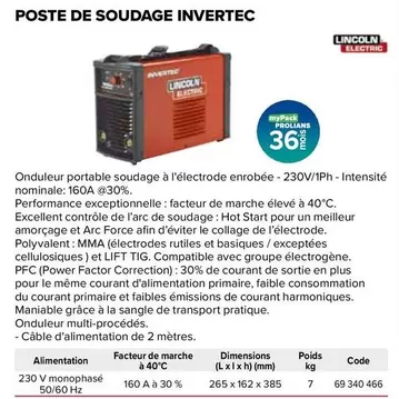 Involution - Onduleur Portable Soudage À L'électrode Enrobée offre à 36€ sur Prolians