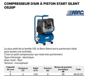 Compresseur D'air À Piston Start L20 offre sur Prolians