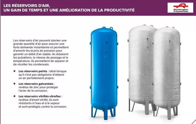 Les Resservoirs D'Aair, Un Gan De Temps Et Une Améléoration De La Productivité offre sur Prolians