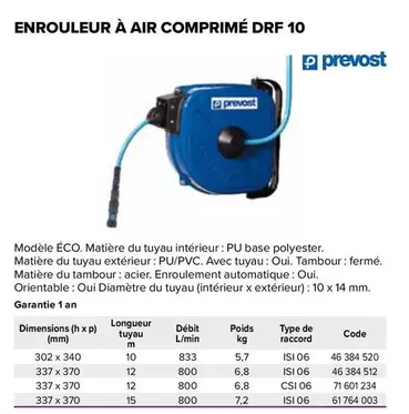 Prevost - Enrouleur À Air Comprimé DRF 10 offre sur Prolians