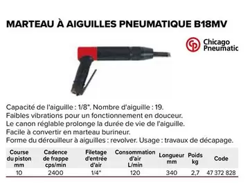 Canon - Marteau À Aiguilles Pneumatique B18mv offre sur Prolians