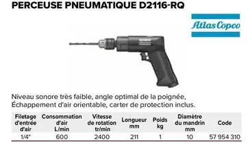 Perceuse Pneumatique D2116-RQ offre sur Prolians