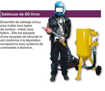 Sableuse De 60 Litres offre sur Prolians