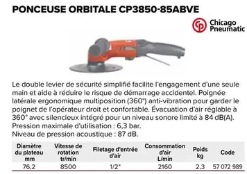 Optima - Ponceuse Orbitale Cp3850-85abve offre sur Prolians