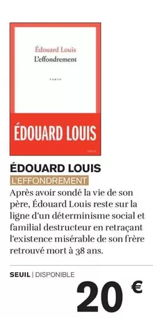 Édouard Louis offre à 20€ sur Carrefour Market