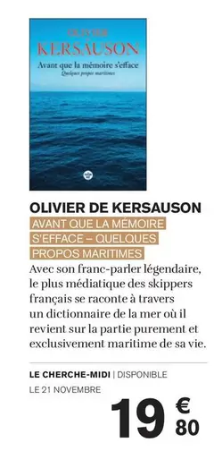 Olivier De Kersauson offre à 19,8€ sur Carrefour Market