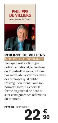 Philippe De Villiers - De Villiers offre à 22,9€ sur Carrefour Market