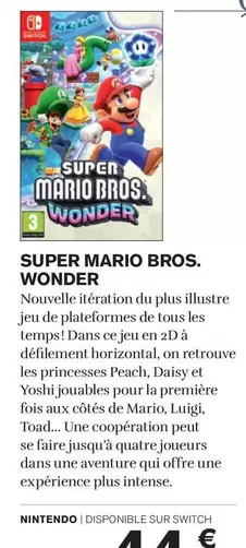 TOUS - Super Mario Bros. Wonder offre sur Carrefour Market