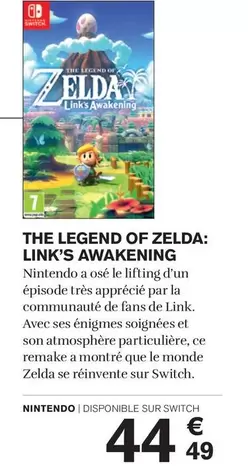 Nintendo - The Legend Of Zelda: Link's Awakening offre à 44,49€ sur Carrefour Market