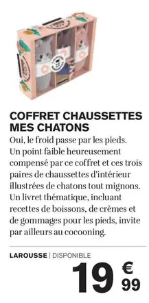 Larousse - Coffret Chaussettes Mes Chatons