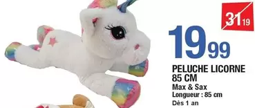 Peluche Licorne offre à 19,99€ sur Carrefour