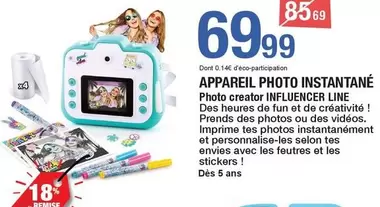 Appareil Photo Instantané offre à 69,99€ sur Carrefour