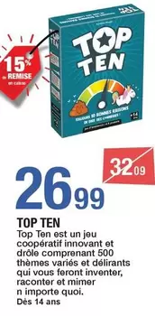 Top Ten offre sur Carrefour