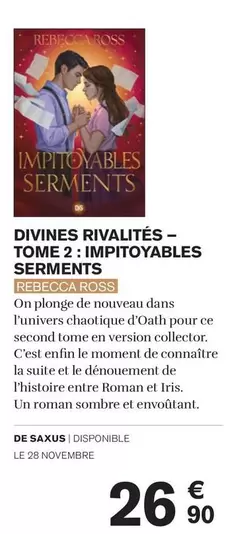 De Saxus - Divines Rivalités Tome 2: Immitoyables Serments