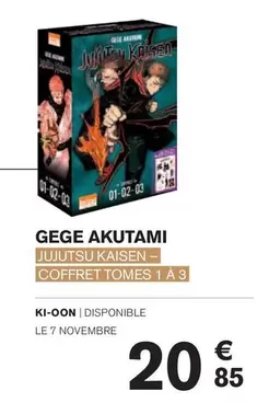 Ki-Oon - Gege Akutami, Jujutsu Kaisen-Coffret Tomes 1 A 3 offre à 20,85€ sur Carrefour Express