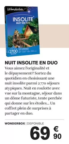 Wonderbox - Nuit Insolite En Duo