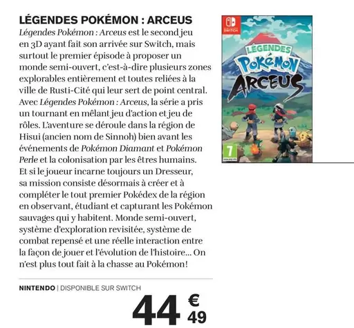 nintendo - légendes pokémon: arceus