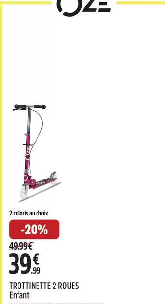 Trottinette 2 Roues Enfant offre à 39,99€ sur Intersport