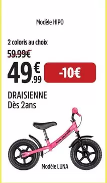 Draisienne offre à 49,99€ sur Intersport