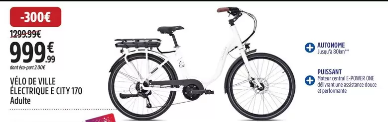 Vélo De Ville Électronique City 170 Adulte offre à 999,99€ sur Intersport