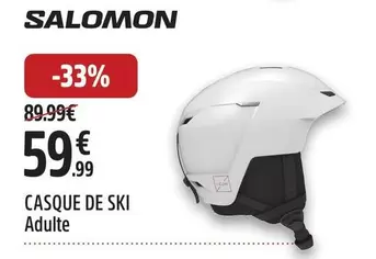 Salomon - Casque De Ski Adulte offre à 59,99€ sur Intersport