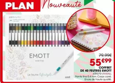 Uni-Ball - Coffret De 40 Feuttes Emott offre à 55,99€ sur Rougier&Plé