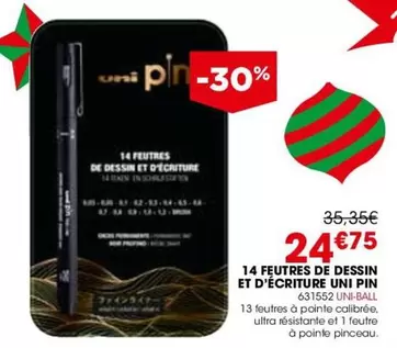 Uni-Ball - 14 Feutres De Dessin Et D'écriture Uni Pin offre à 24,75€ sur Rougier&Plé