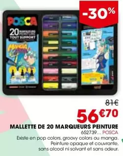 Posca - Mallette De 20 Marqueurs Peinture offre à 56,7€ sur Rougier&Plé