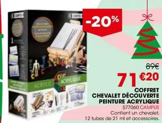 Coffret Chevalet Découverte Peinture Acrylique offre à 71,2€ sur Rougier&Plé