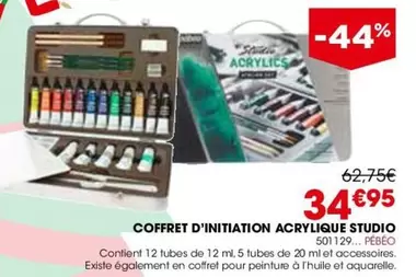 Coffret D'Initiation Acrylique Studio offre à 34,95€ sur Rougier&Plé