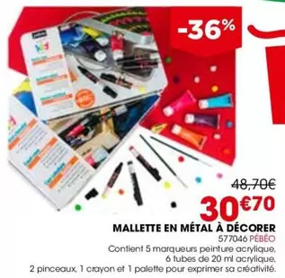 Palette - Mallette En Métal À Décorer offre à 30,7€ sur Rougier&Plé