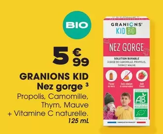 Nez gorge - Granions Kid offre à 5,99€ sur Aprium Pharmacie