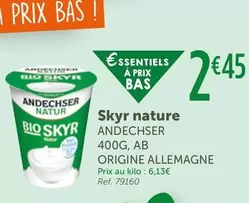 Nature Bio - Skyr Nature offre à 2,45€ sur L'Eau Vive