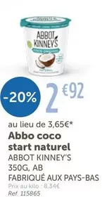 Abbot Kinney's - Abbo Coco Start Naturel offre à 2,92€ sur L'Eau Vive