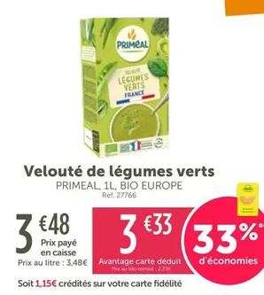 Primeal - Velouté De Légumes Verts offre à 3,48€ sur L'Eau Vive