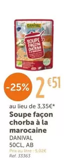 Danival - Soupe Façon Chorba À La Marocaine offre à 2,51€ sur L'Eau Vive