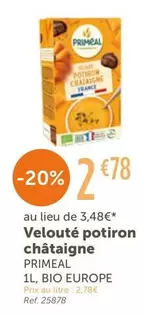 Primeal - Velouté Potiron Châtaigne offre à 2,78€ sur L'Eau Vive