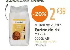 Markal - Farine De Riz offre à 2,39€ sur L'Eau Vive