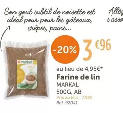 Markal - Farine De Lin offre à 3,96€ sur L'Eau Vive