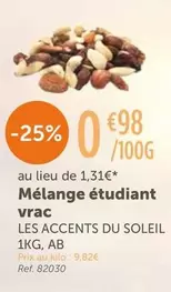 Les Accents Du Soleil - Mélange Étudiant Vrac offre à 0,98€ sur L'Eau Vive