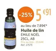 Emile Noël - Huile De Lin offre à 5,91€ sur L'Eau Vive