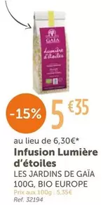 Les Jardins De Gaïa - Infusion Lumière D'Étoiles offre à 5,35€ sur L'Eau Vive