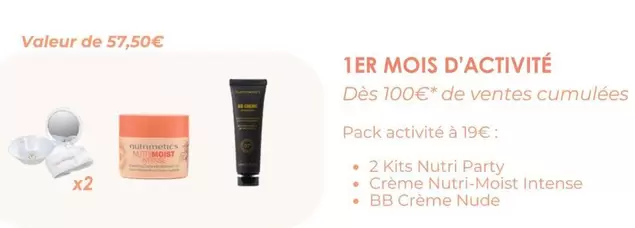 1er Mois D'activité offre à 57,5€ sur Nutrimetics