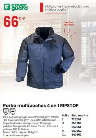 Cover Guard - Parka Multipoches 4 En 1 Ripstop offre à 66€ sur Au Forum du Bâtiment