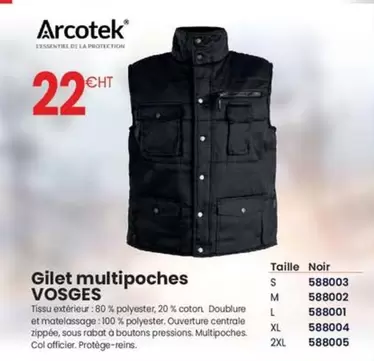 Arcotek - Gilet Multipoches Vosges offre à 22€ sur Au Forum du Bâtiment