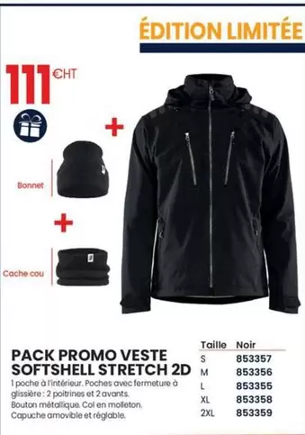 Pack Promo Veste Softshell Stretch 2D offre à 111€ sur Au Forum du Bâtiment