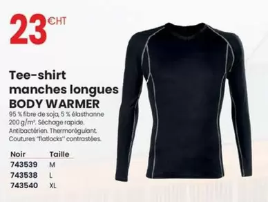 Tee- Shirt Manches Longues Body Warmer offre à 23€ sur Au Forum du Bâtiment