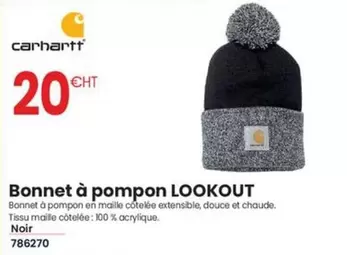 Carhartt - Bonnet À Pompon Lookout offre à 20€ sur Au Forum du Bâtiment